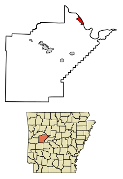Location of Dardanelle in Yell County, Arkansas.