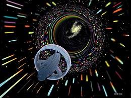 Wormhole travel as envisioned by Les Bossinas for NASA