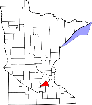 Map of Minnesota highlighting Scott County