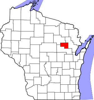 Map of Wisconsin highlighting Menominee County
