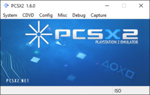 Screenshot of PCSX2 1.6.0 running on Windows 10