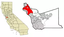 Location in Alameda County and the U.S. state of California
