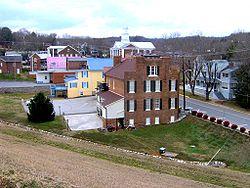Dandridge Town Hall (foreground) and Jefferson County Courthouse (background)