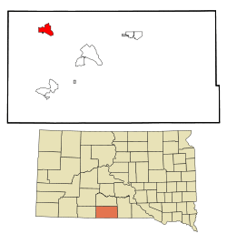 Location in Todd County and the state of South Dakota