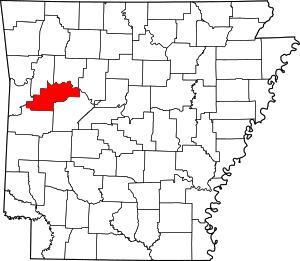 Map of Arkansas highlighting Logan County