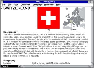Windows Write running on Windows NT 3.51.