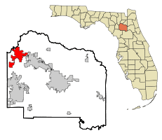 Location in Alachua County and the state of Florida