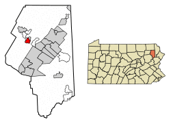 Location of Clarks Summit in Lackawanna County, Pennsylvania