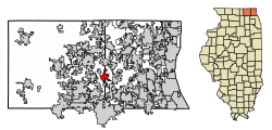 Location of Island Lake in Lake County, Illinois.