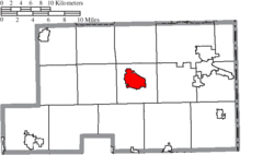 Location of Canfield in Mahoning County
