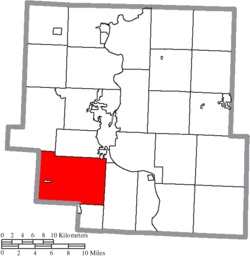 Location of Newton Township in Muskingum County