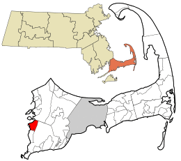 Location in Barnstable County and the state of Massachusetts.