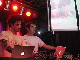 Joshua Eustis (left) and Charles Cooper (right) at Decibel Festival (September 2006)