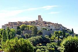 Panorama of Saint-Paul-de-Vence from the path of St. Clare in August 2012