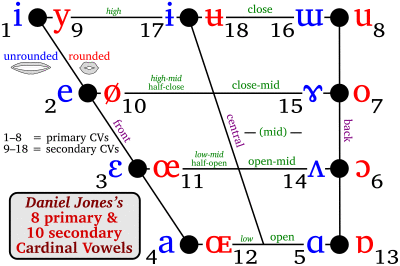 Daniel Jones's 18 Cardinal Vowels.svg