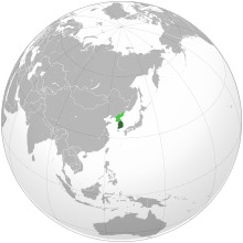 Land controlled by South Korea shown in dark green; land claimed but uncontrolled shown in light green.