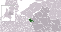 Highlighted position of Nijkerk in a municipal map of Gelderland