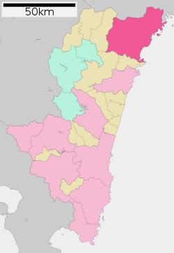 Location of Nobeoka in Miyazaki Prefecture