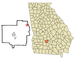 Location in Turner County and the state of Georgia