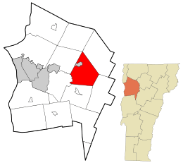 Location in Chittenden County and the state of Vermont.