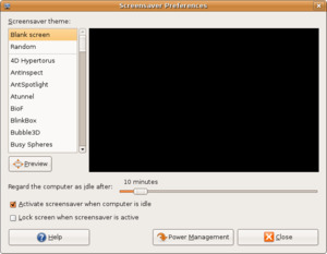 A screenshot of gnome-screensaver prior to GNOME 3