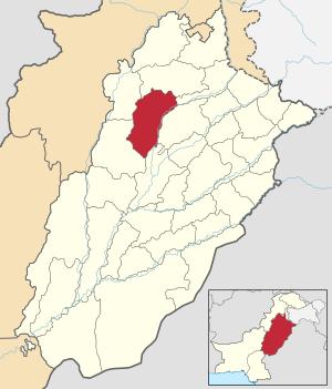 Khushab District highlighted within Punjab Province