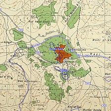 Historical map series for the area of al-Dawayima (1940s with modern overlay).jpg