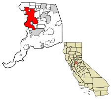 Location within Sacramento County in California