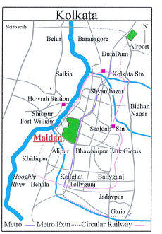 Location of Maidan in Kolkata map