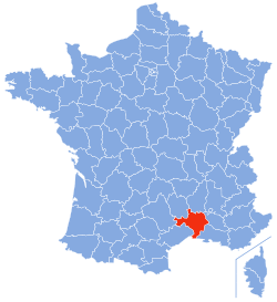 Location of Gard in France