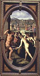 Lorenzo dello Sciorina Hercules mata al dragón de las Hespérides Studiolo.jpg