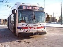 Route 59 trackless trolley en route to Bells Corner