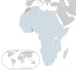 Location of Togo (dark blue) in the African Union (light blue)
