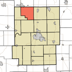Map highlighting Jefferson Township, Kosciusko County, Indiana.svg