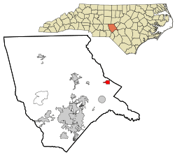 Location in Moore County and the state of North Carolina.