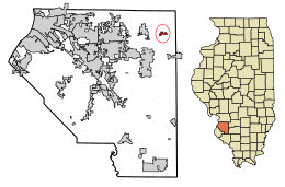 Location of Summerfield in Clair County, Illinois.