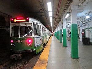 Outbound train at Copley station, July 2019.JPG