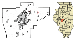 Location of Spaulding in Sangamon County, Illinois.