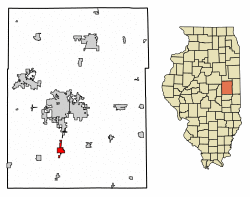 Location of Tolono in Champaign County, Illinois.
