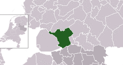 Highlighted position of Steenwijkerland in a municipal map of Overijssel