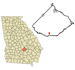 Location in Telfair County and the state of Georgia