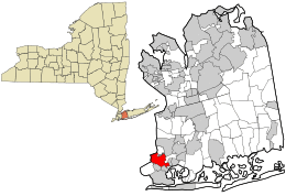 Location in Nassau County and the state of New York.