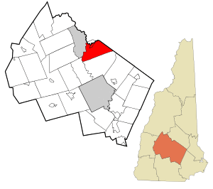 Location in Merrimack County and the state of New Hampshire