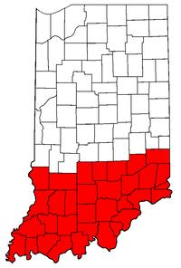 Map of Southern Indiana