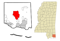 Location of Vancleave, Mississippi