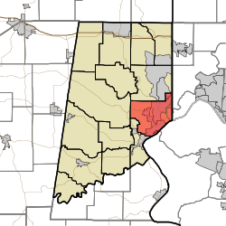 Location of Lawrenceburg Township in Dearborn County