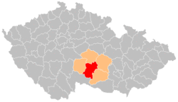 District location in the Vysočina Region within the Czech Republic
