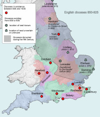 England diocese map pre-925