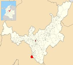 Location of the municipality and town of Guayatá in the Boyacá Department of Colombia