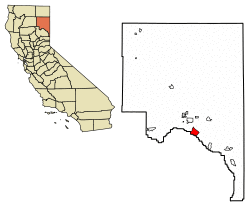 Location of Janesville in Lassen County, California.